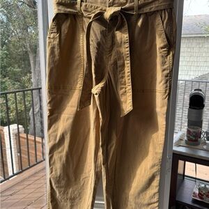 CAbi Brown Chinos with Tie Belt size 8